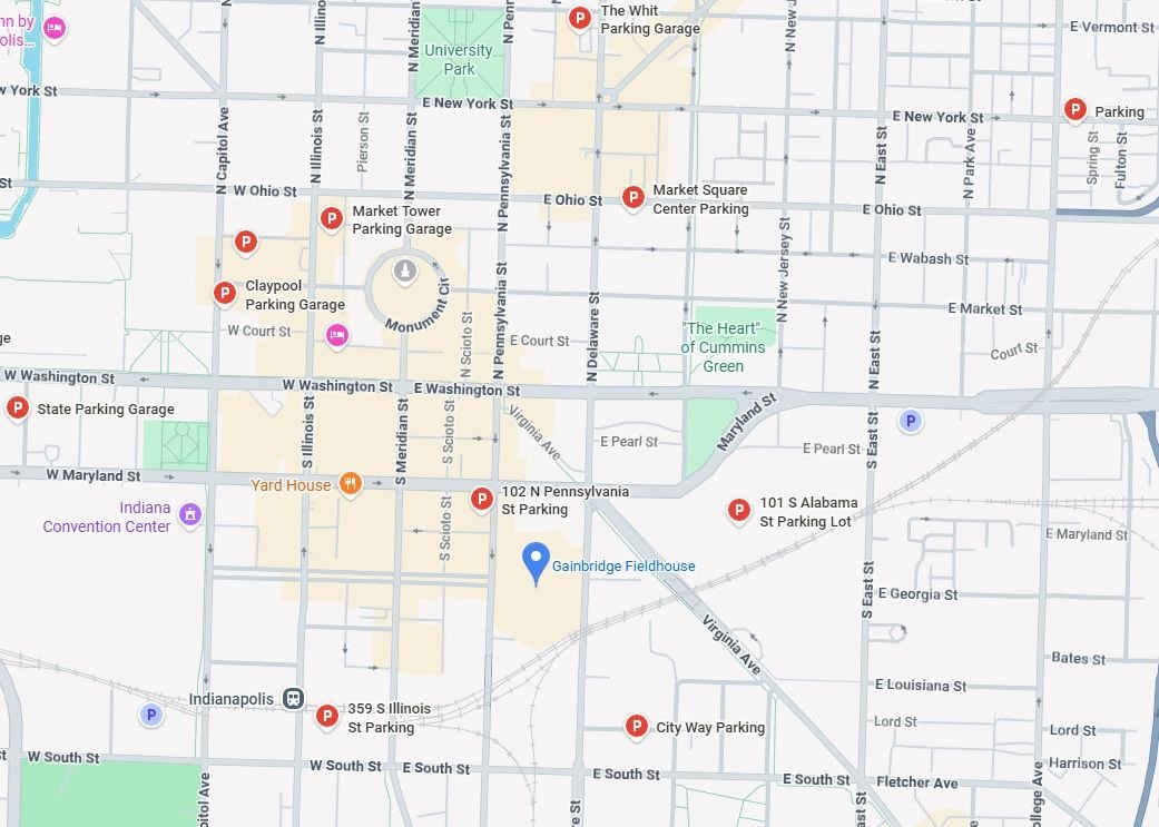 Gainbridge Fieldhouse Parking Map