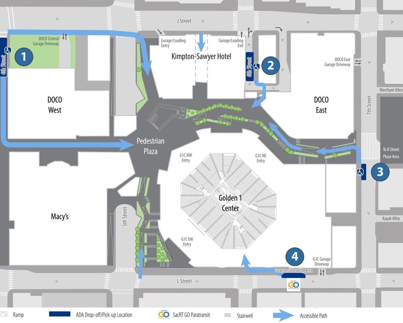 Golden 1 Center Parking Map