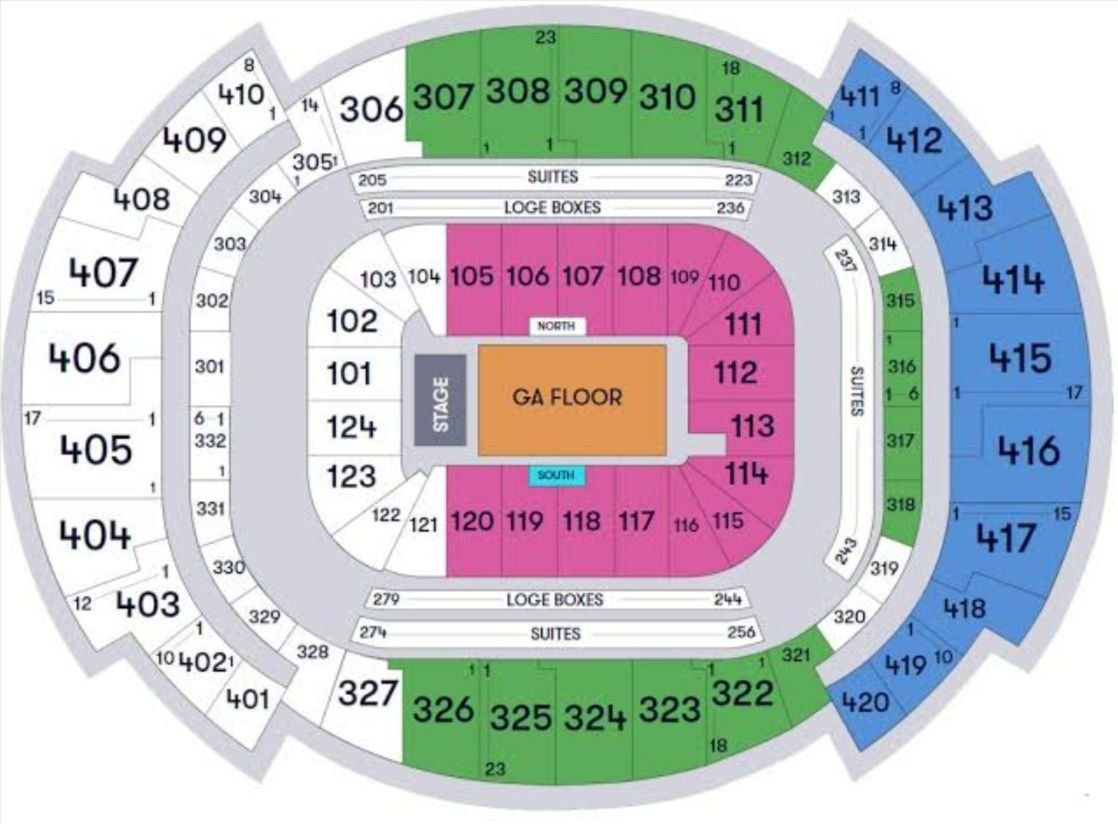 Kaseya Center Concert Map
