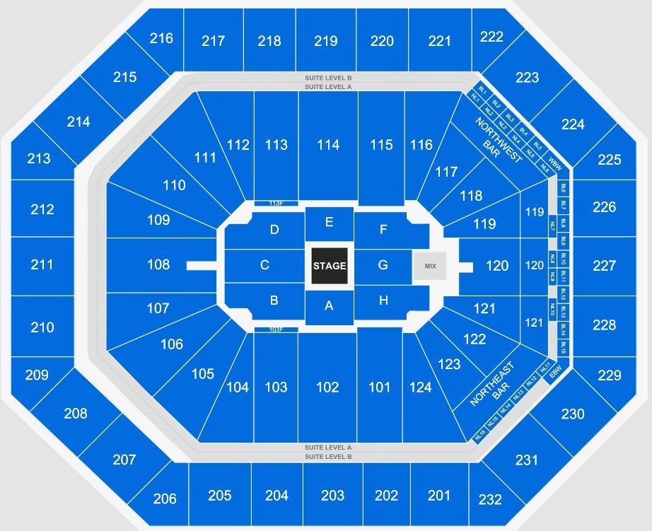 Mortgage Matchup Center Concert Seating Chart with Center Stage Layout