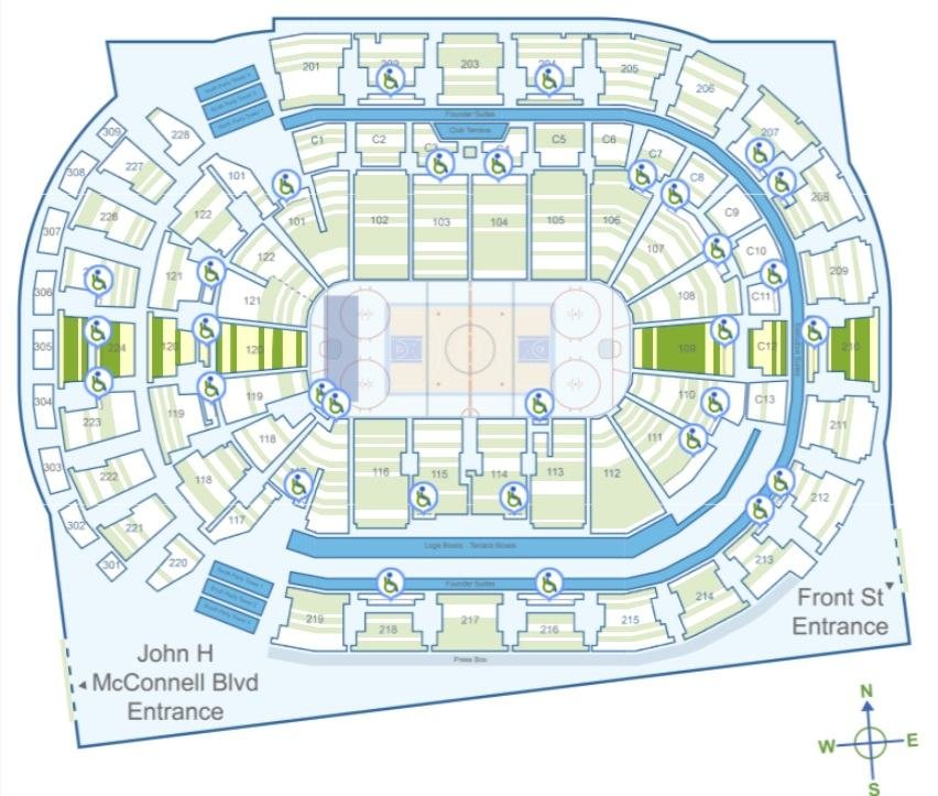 Nationwide Arena Accessible Sections