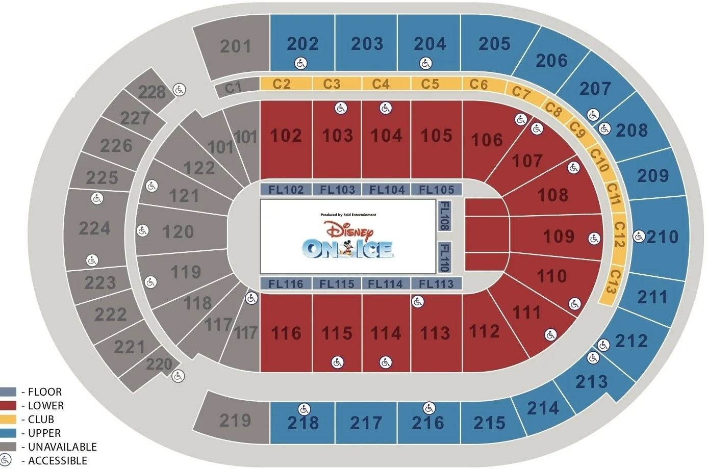 Nationwide Arena Disney on Ice Seat Map