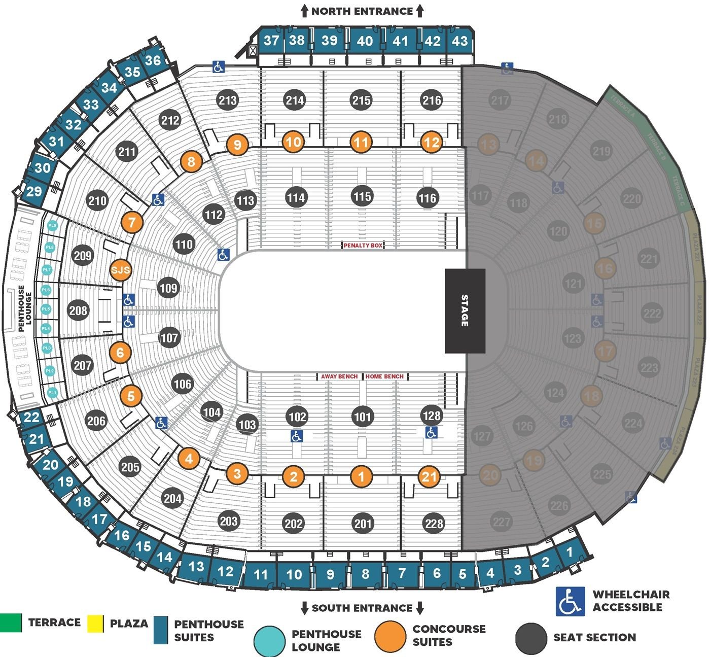 SAP Center Concert Seating Chart