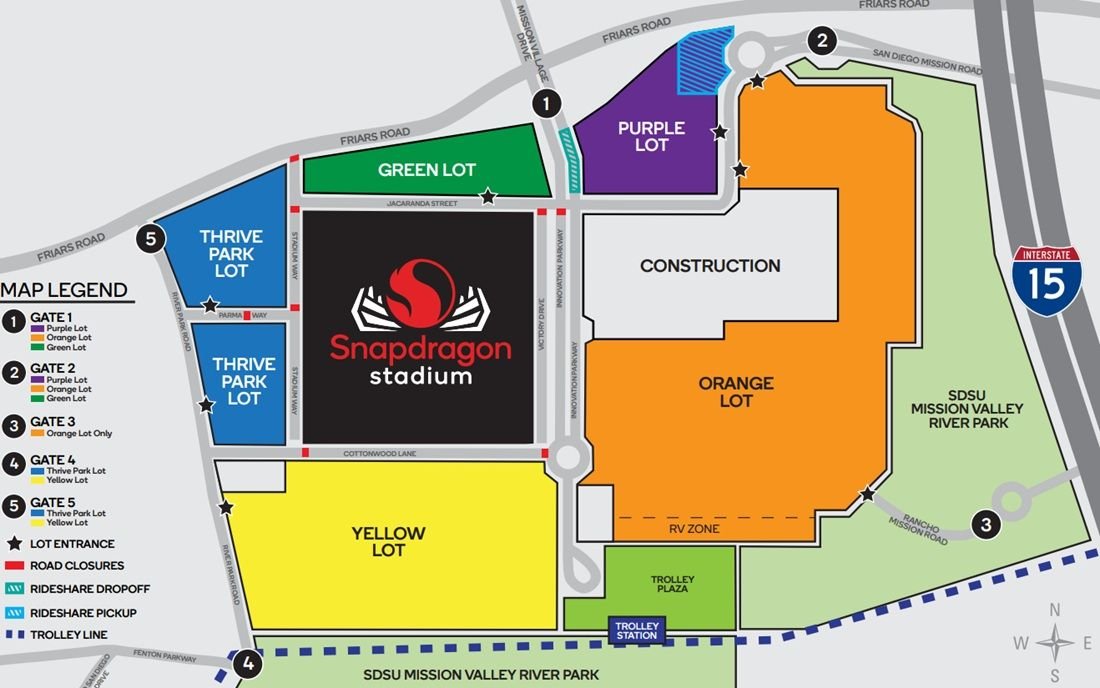 Snapdragon Stadium Parking Map