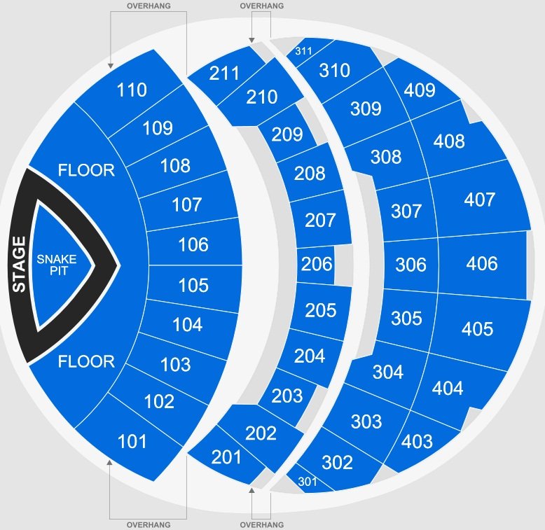 Las Vegas Sphere Seating Chart for Metallica