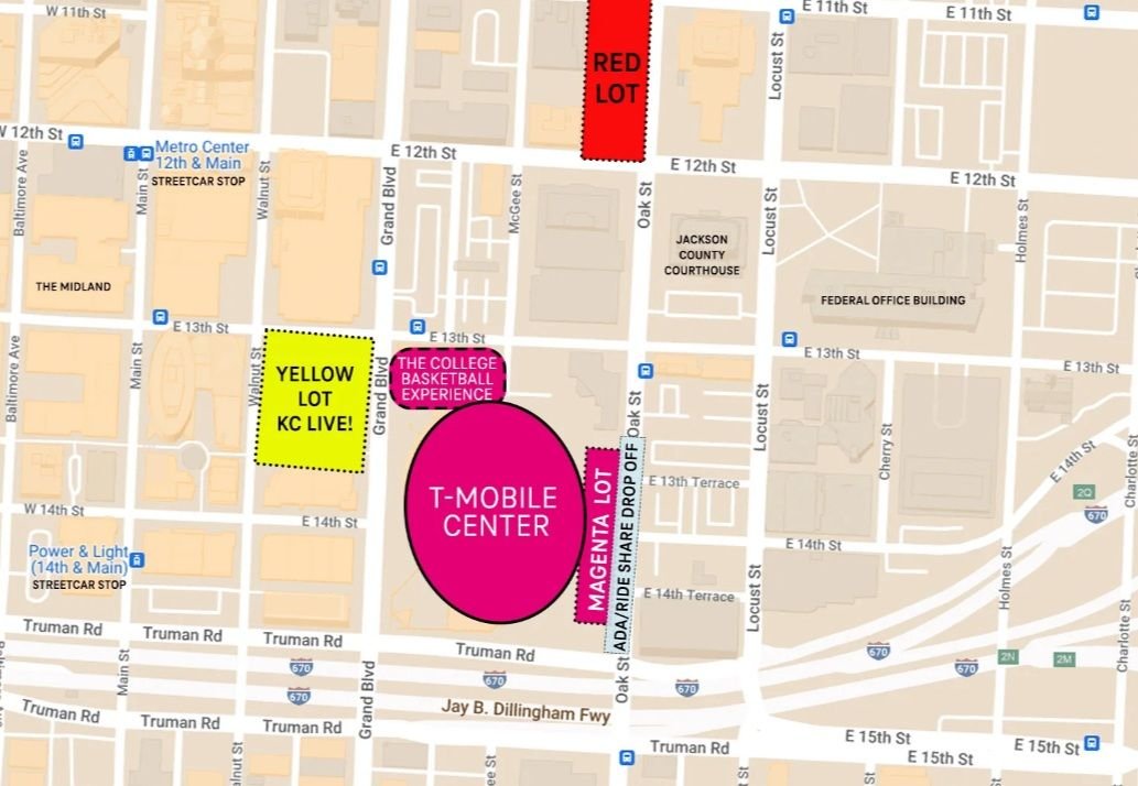 T Mobile Center Parking Map