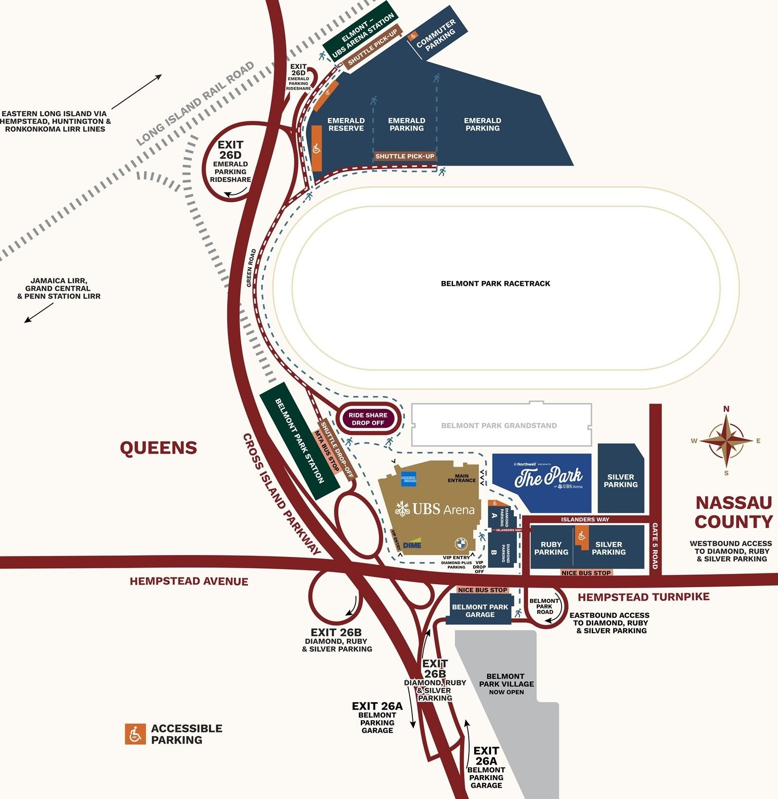 UBS Arena Parking Map and Layout