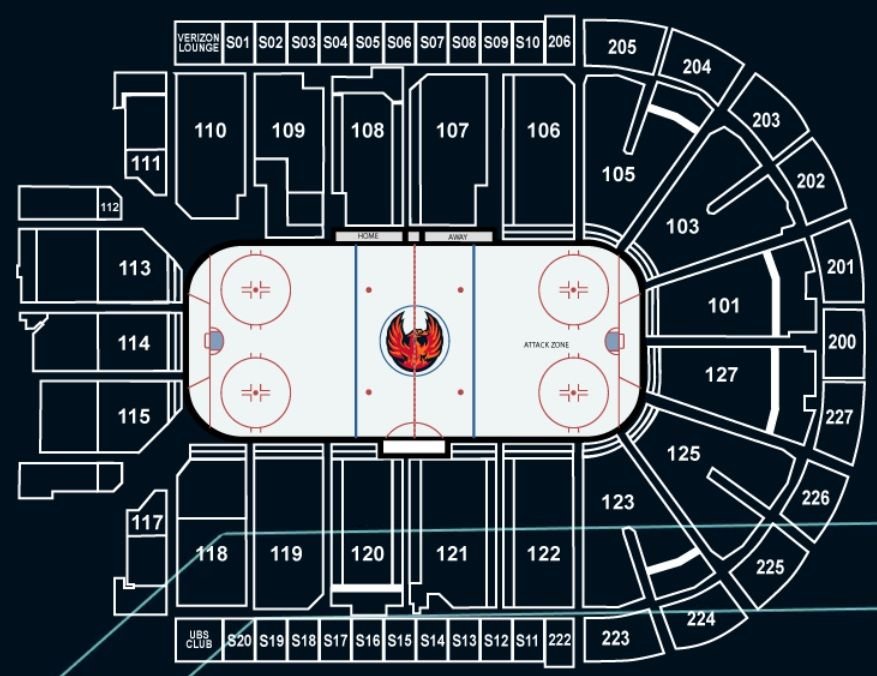 Acrisure Arena Ice Hockey Seat Map