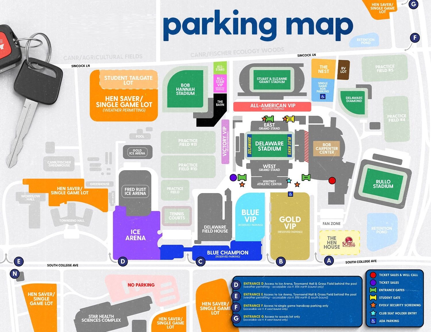 Delaware Stadium Parking Lots