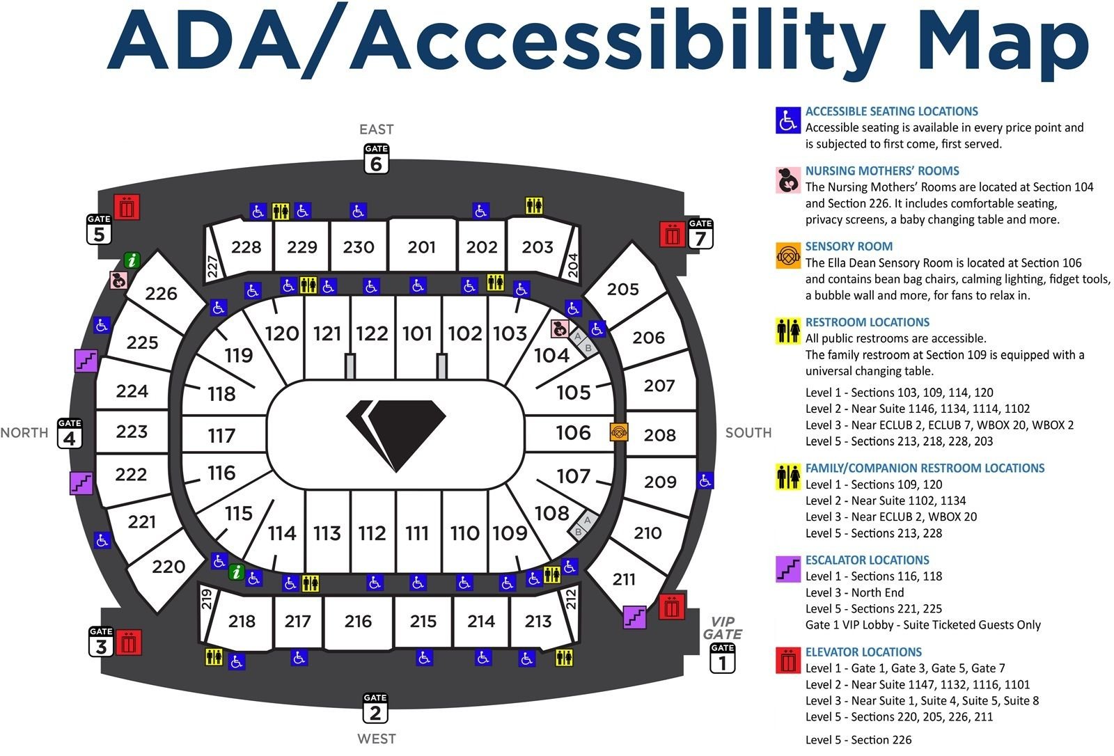 Desert Diamond Arena Accessibility Map