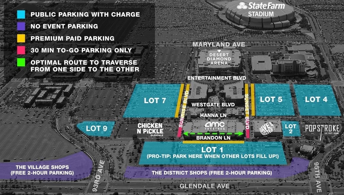 Desert Diamond Arena Parking Map