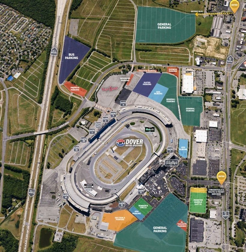 Dover Motor Speedway Parking Map