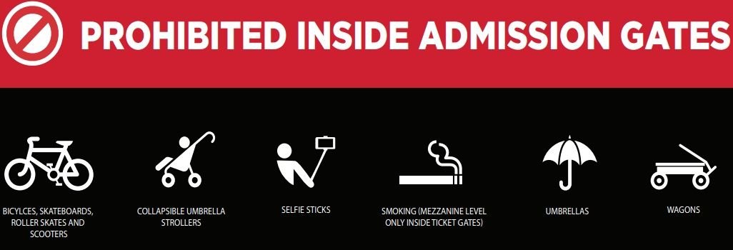 Dover Motor Speedway Prohibited Items Inside Entry Gates