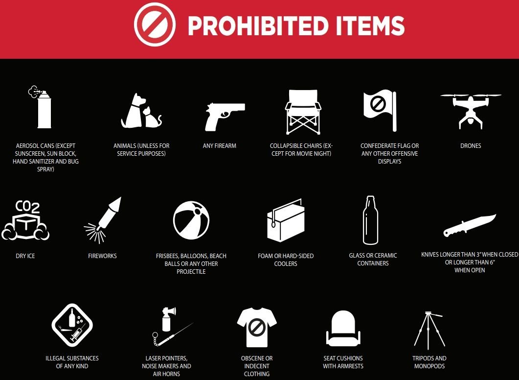 Dover Motor Speedway Prohibited Items