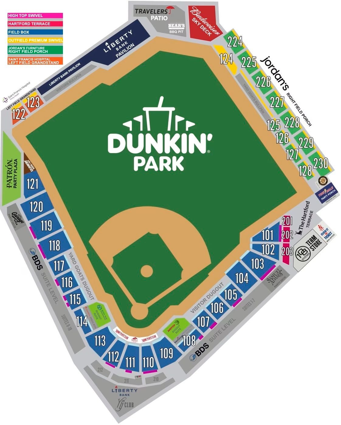 Dunkin Park Seating Chart