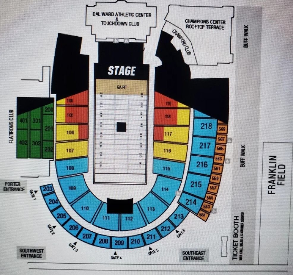 Folsom Field Concert Seating Chart