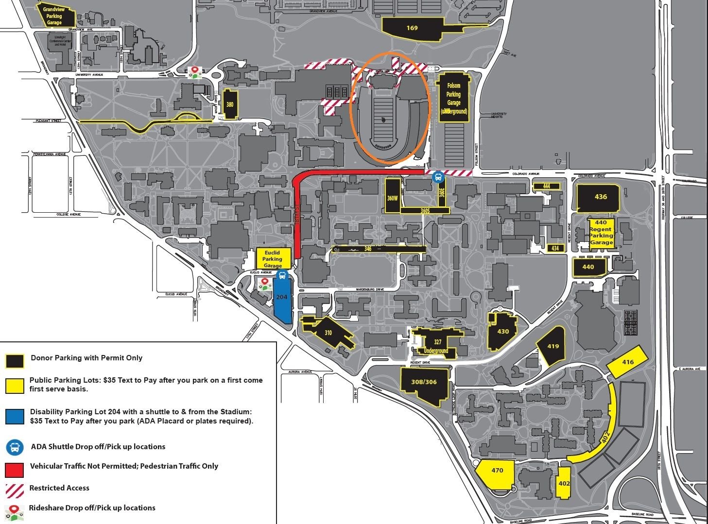 Folsom Field Parking Map