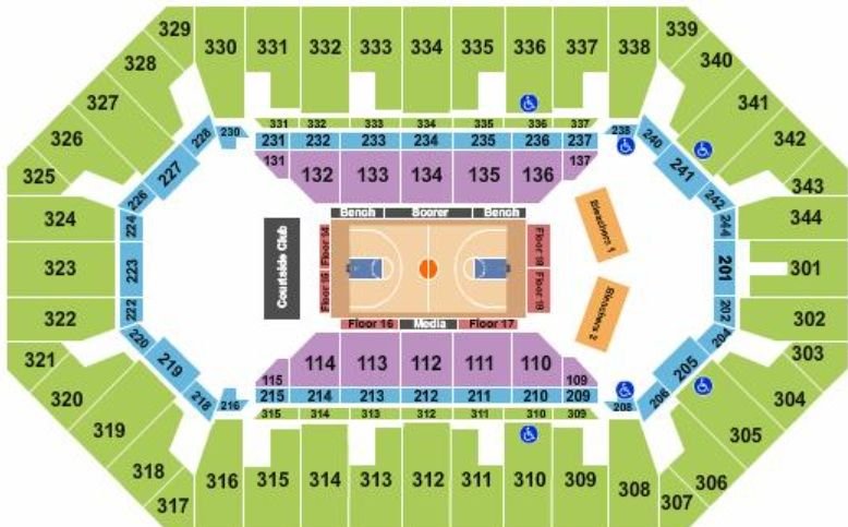 Freedom Hall Basketball Seating Chart and ADA Sections