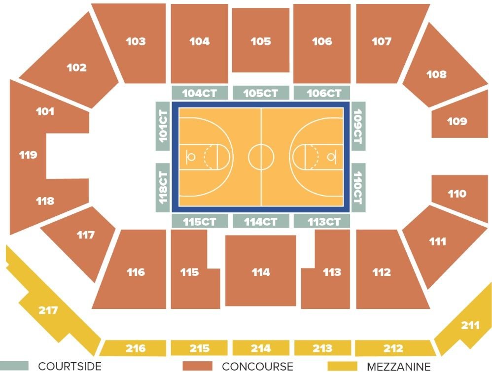 Frontwave Arena Basketball Seating Chart