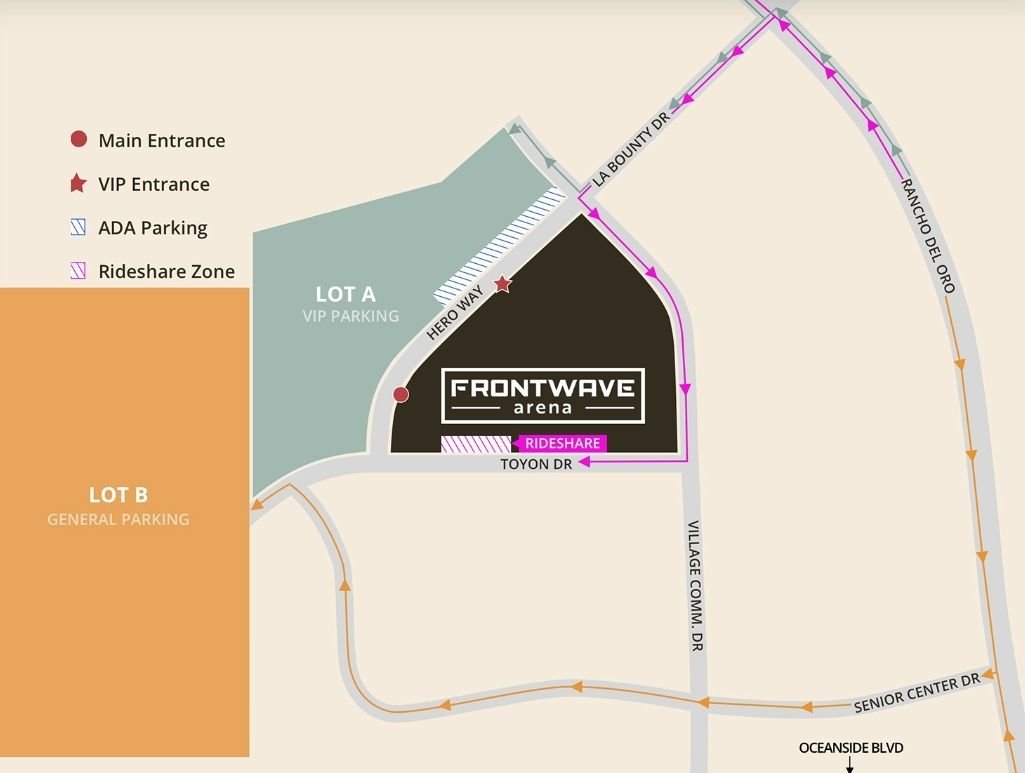 Frontwave Arena Parking Map