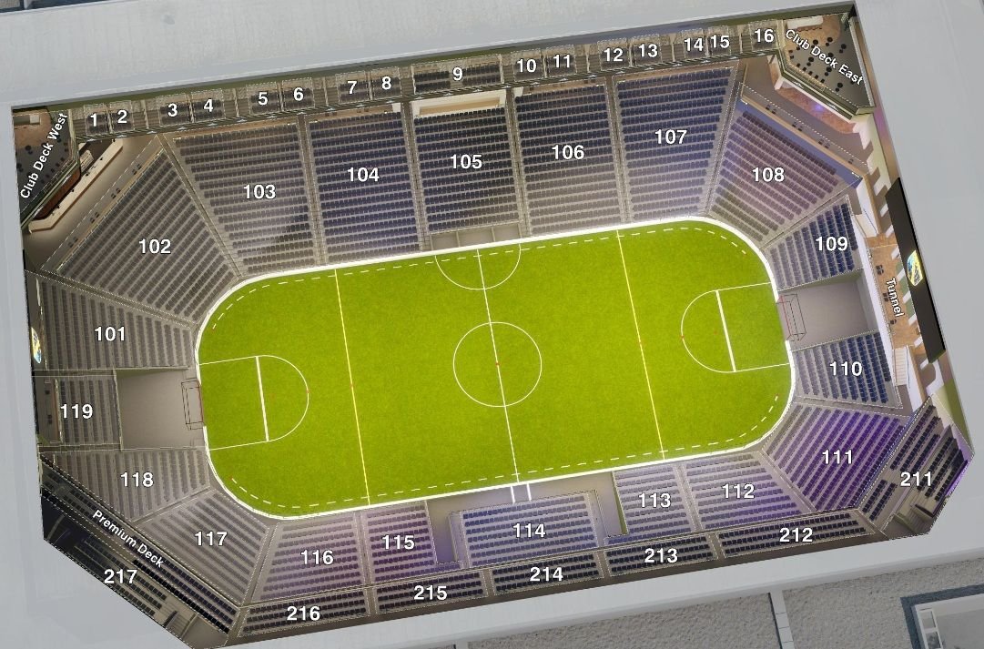Frontwave Arena Soccer Seating Chart with Numbers