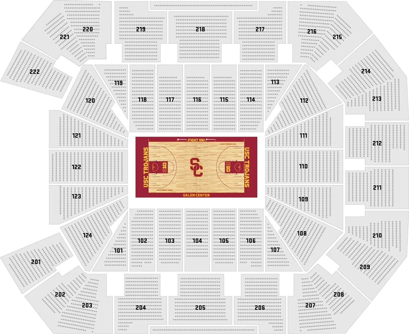 Galen Center Basketball USC Trojans Seating Chart