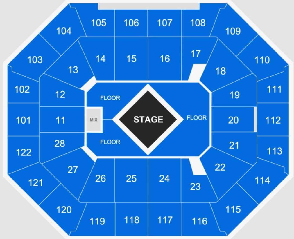 Mohegan Sun Arena Concert Center Stage Layout