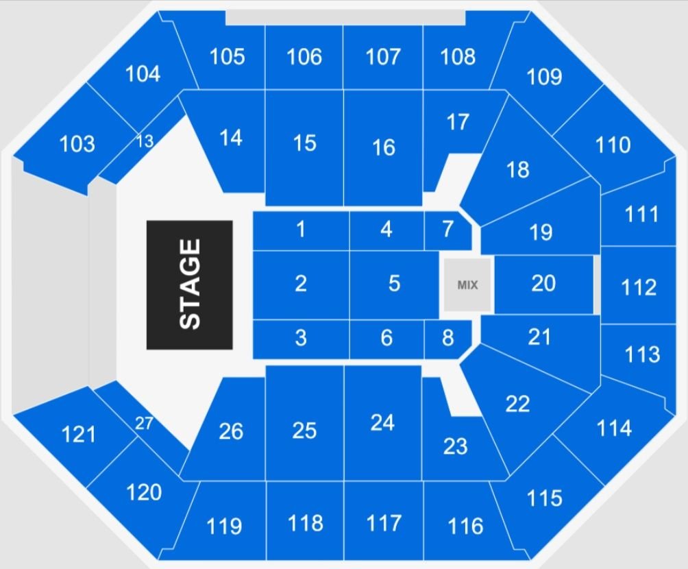 Mohegan Sun Arena Concert End Stage Layout
