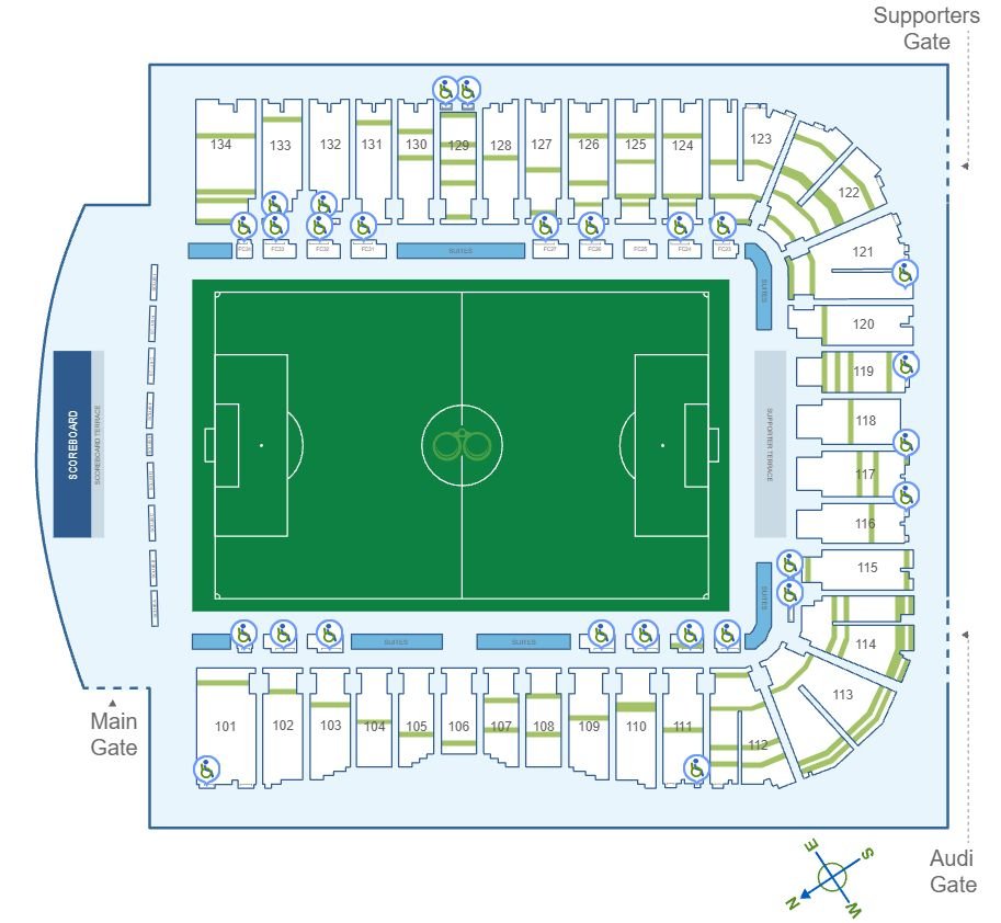 PayPal Park Accessible Sections