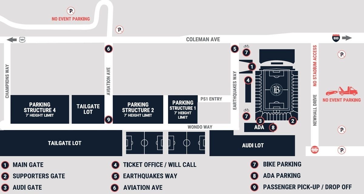 PayPal Park Parking Map