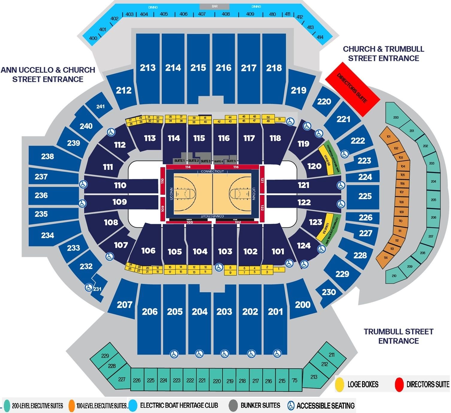PeoplesBank Arena Basketball Seating Chart