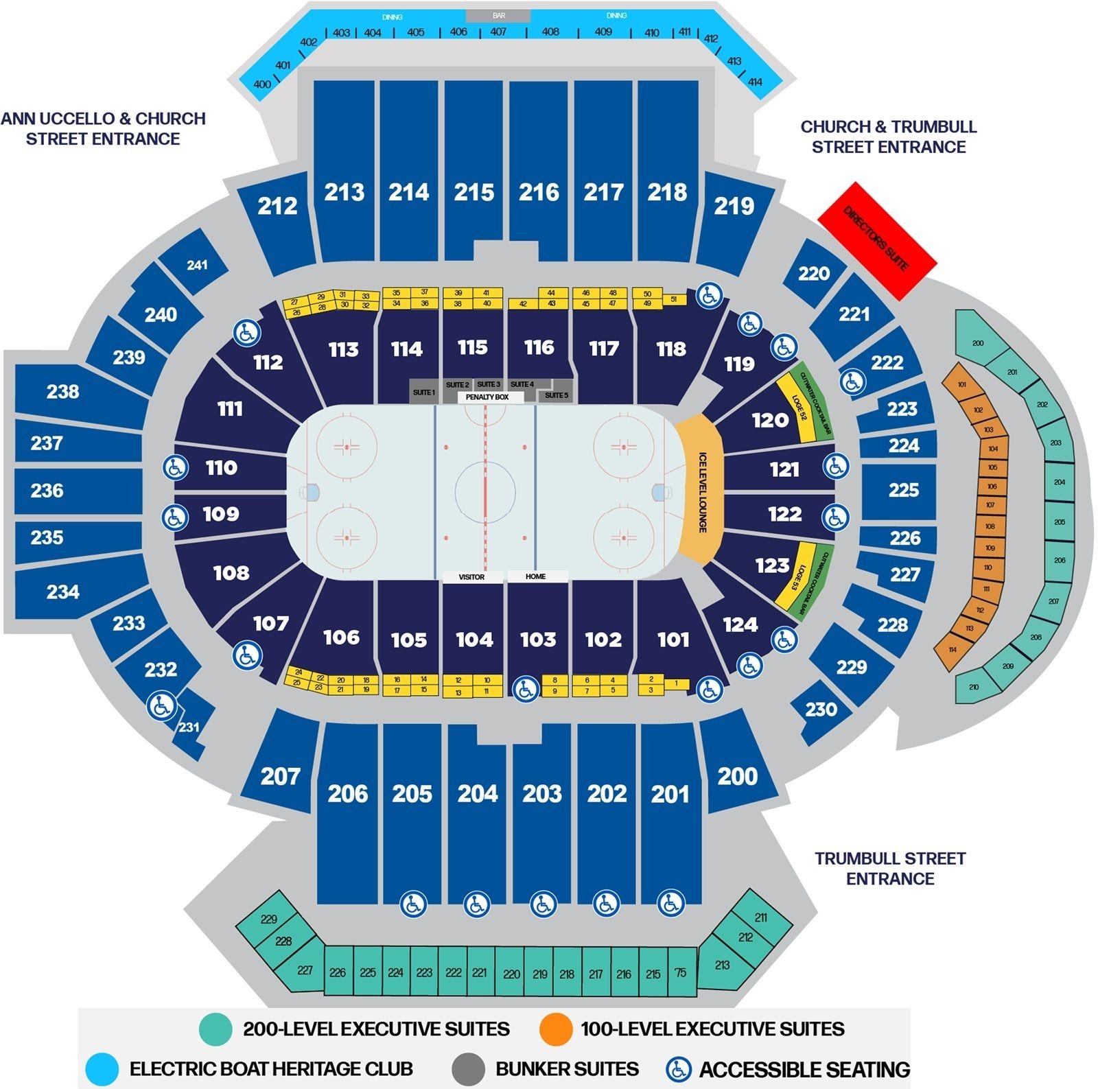 PeoplesBank Arena Ice Hockey Seating Chart