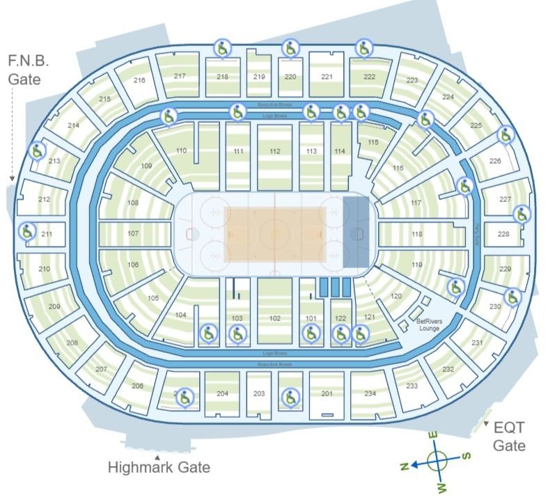 PPG Paints Arena Concert Accessible Seating Plan