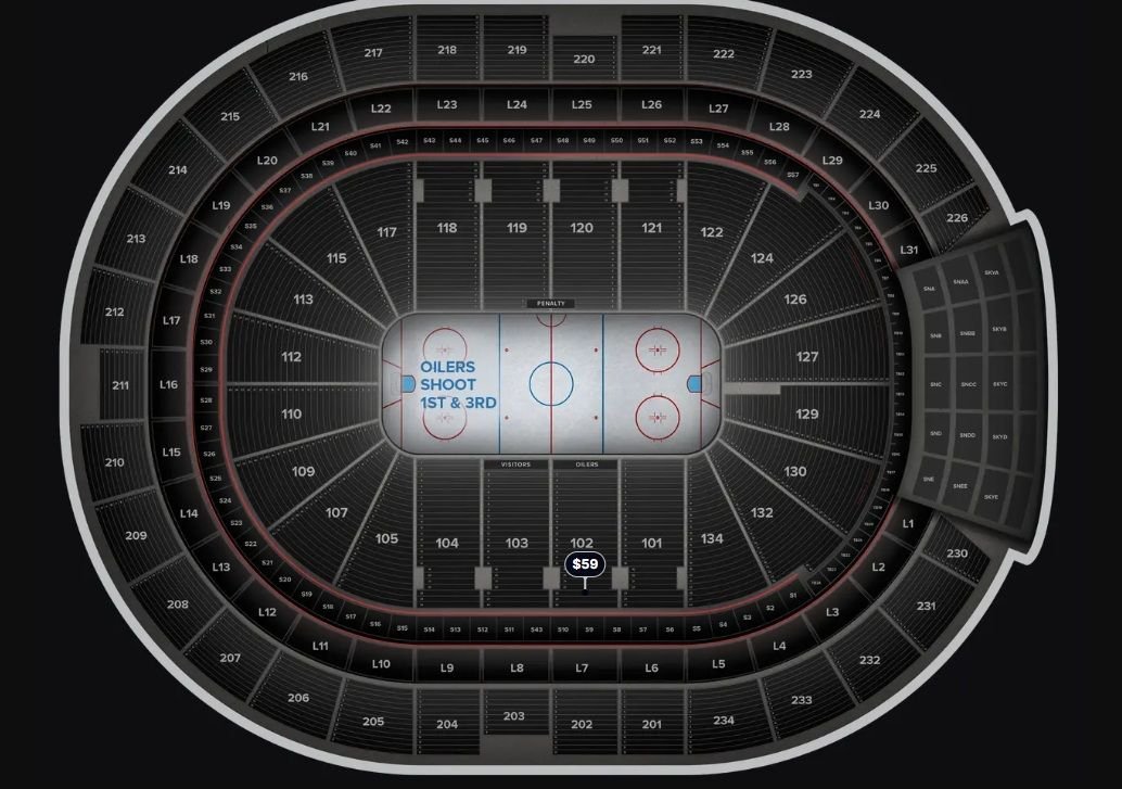 Rogers Place Map with Row Numbers