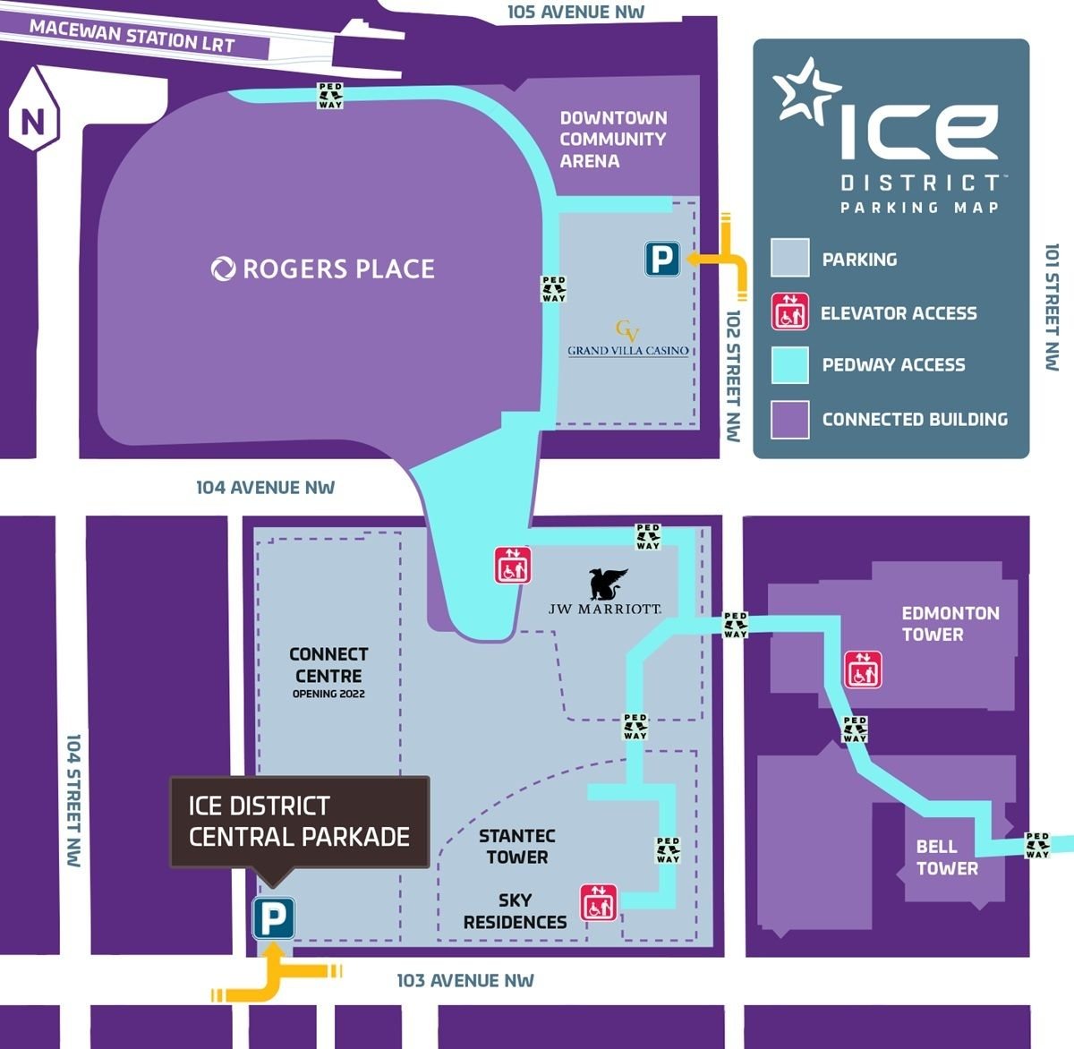 Rogers Place Parking Map