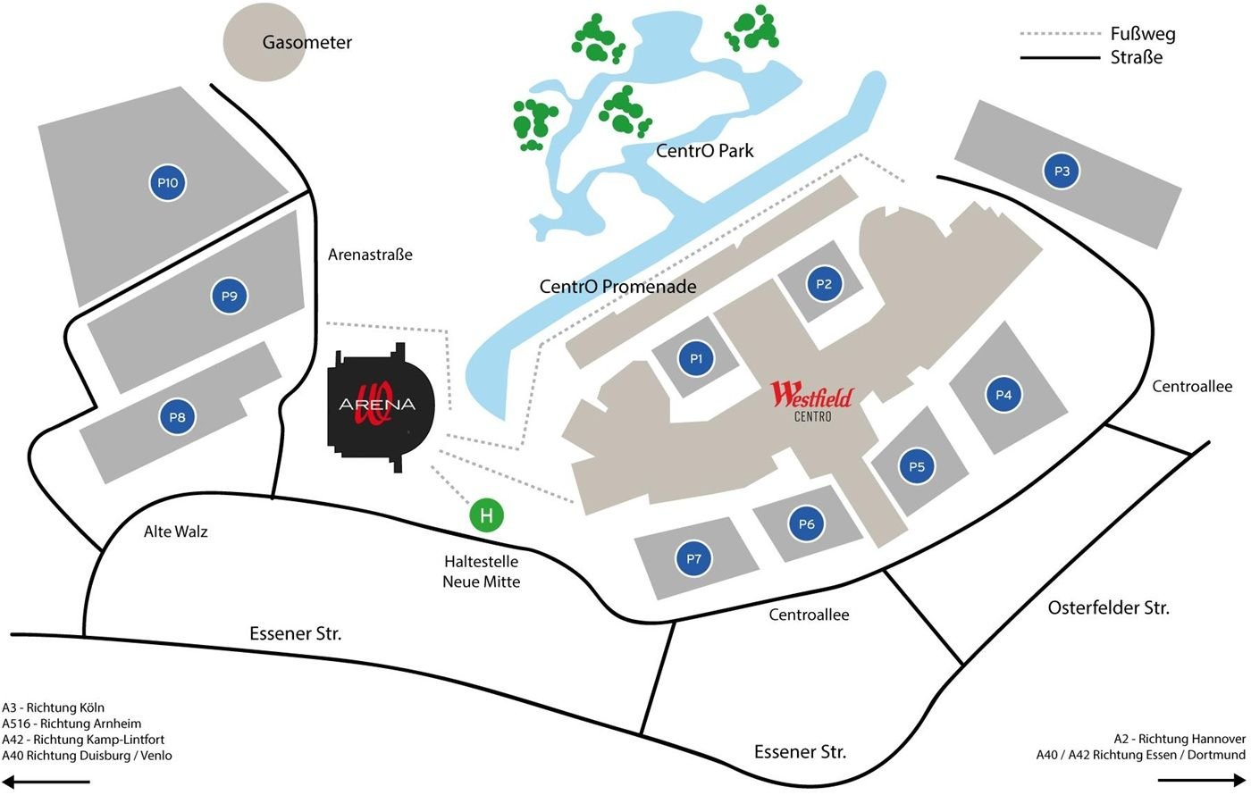 Rudolf Weber Arena Parking Map