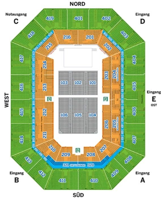 SAP Arena End Stage Seat Plan