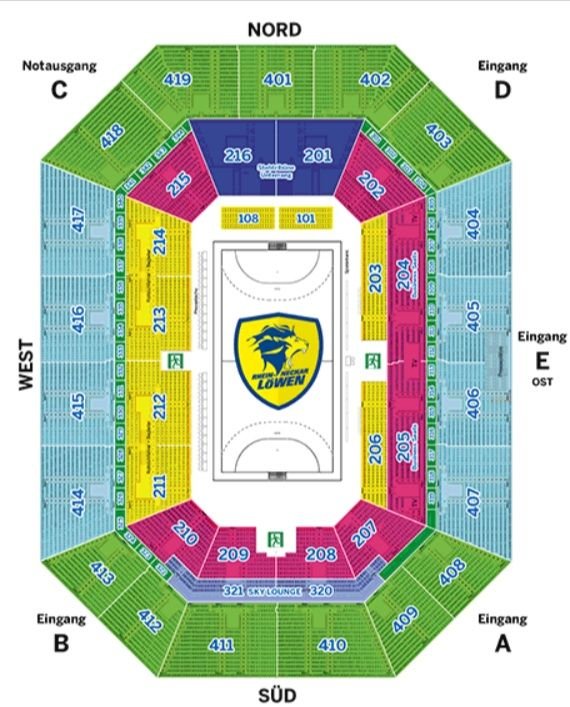 SAP Arena Handball Seat Map
