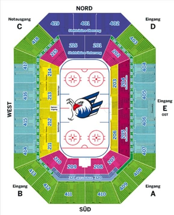 SAP Arena Ice Hockey Seat Map