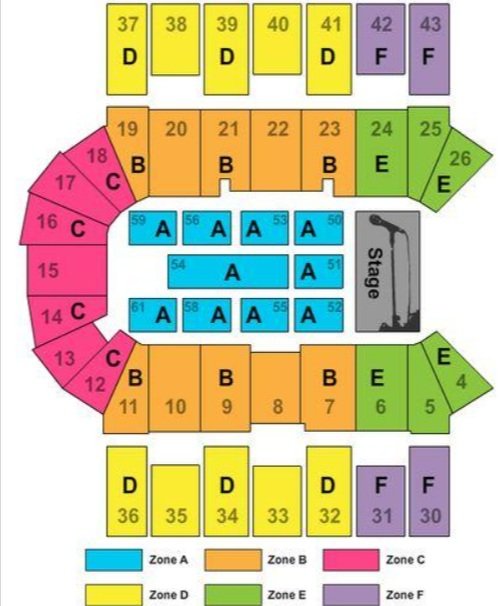 Scotiabank Centre Concert Map