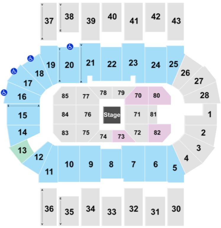 Scotiabank Centre Concert Seating Chart in Round Stage