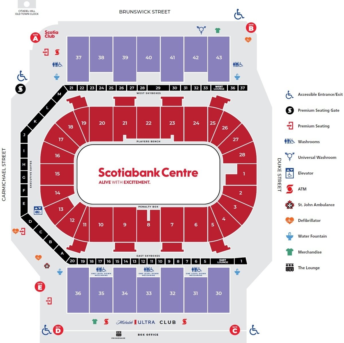 Scotiabank Centre Seating Chart